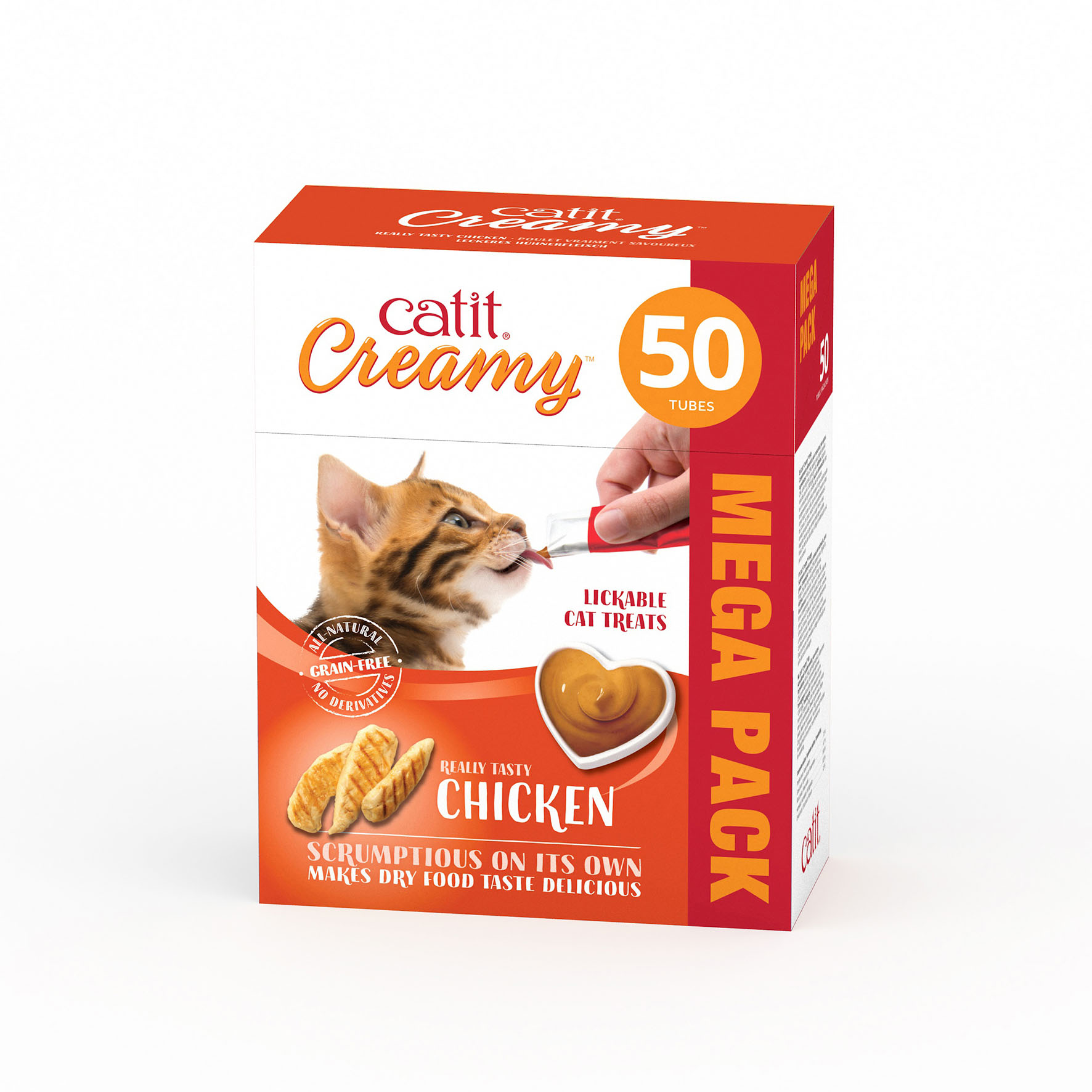 Catit Creamy - Poulet MEGA PACK, friandise pour chat, 50 × 10 g