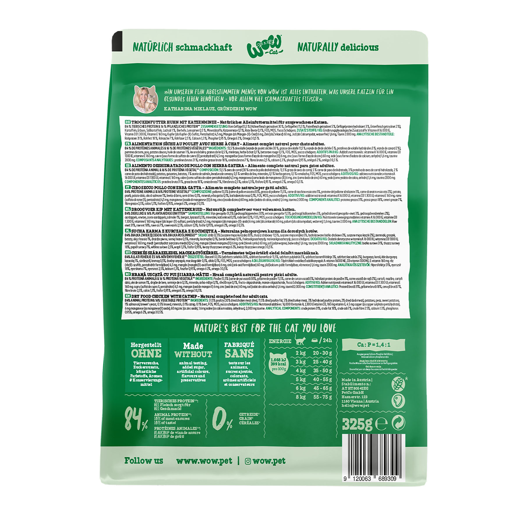 WOW Cat Adult mit Huhn, 325g