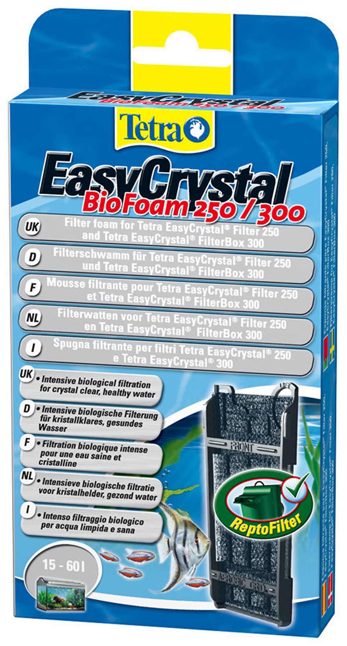Tetratec EasyCrystal filtre BioFoam 250/300, avec mousse filtrante, pour filtre Tetratec EasyCrystal