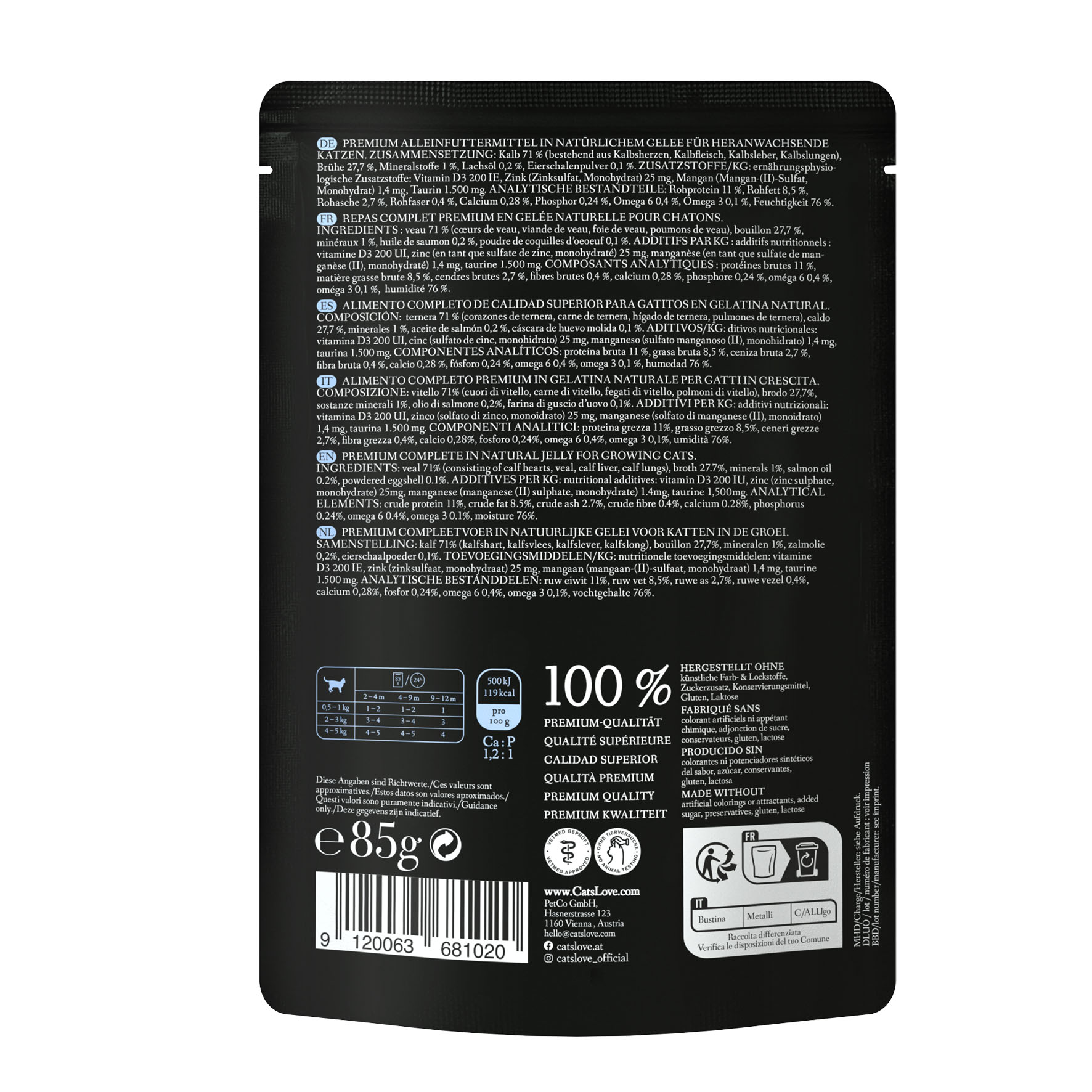 Cat‘s Love Junior Kalb, 85g