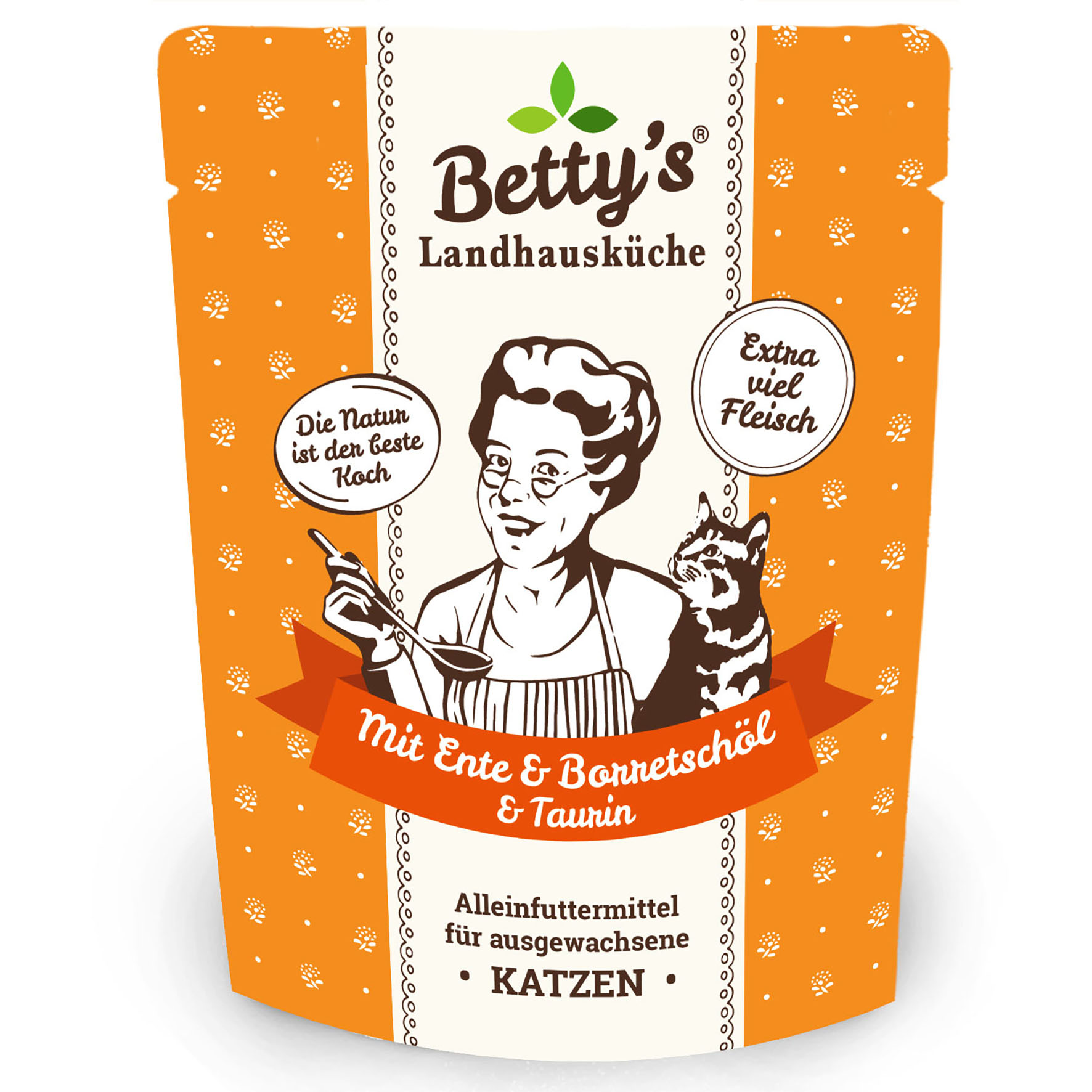 Betty´s Landhausküche - Ente & Borretschöl, Nassfutter für Katzen, 250g