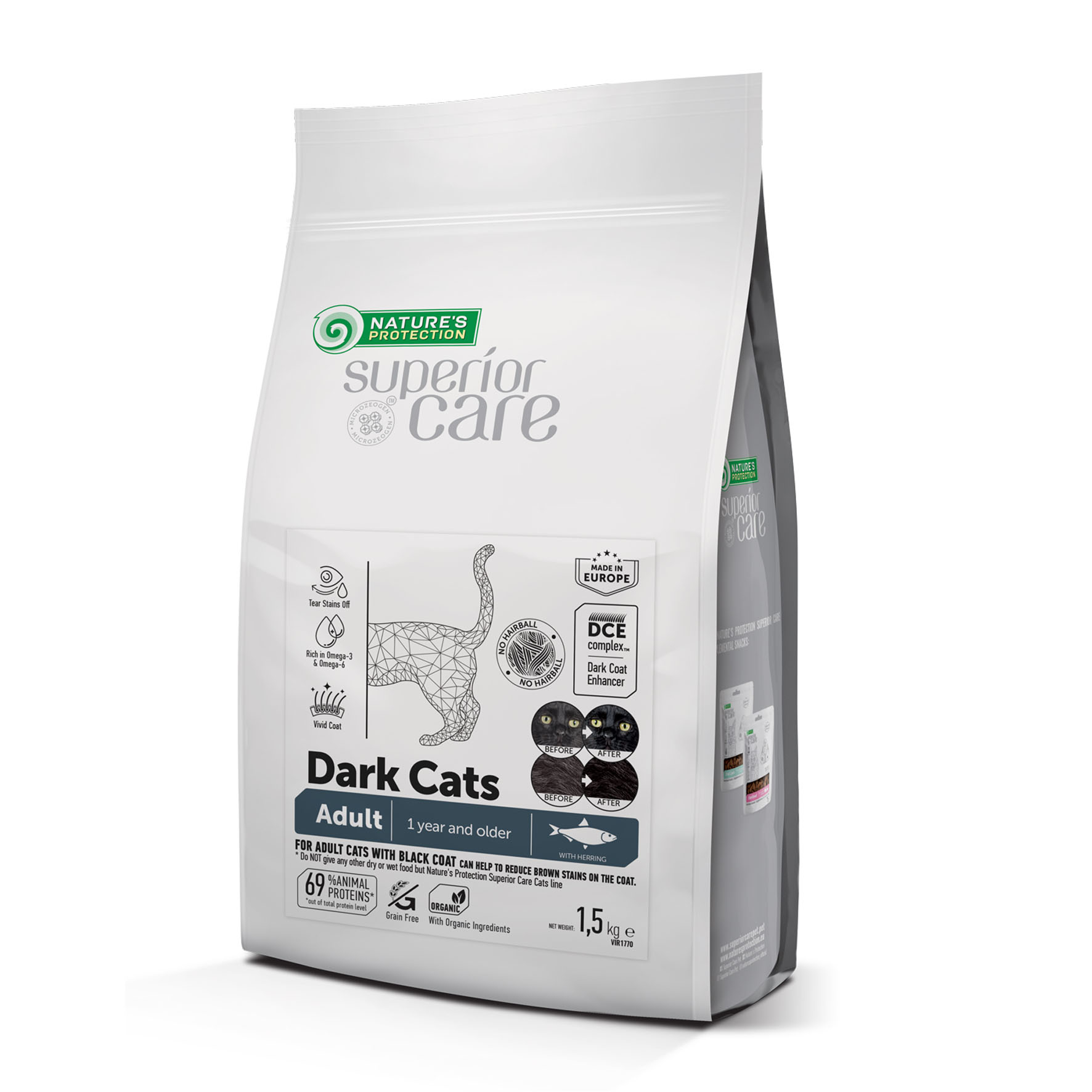 Superior Care Dark Cats Grain Free Adult Herring 1,5 kg