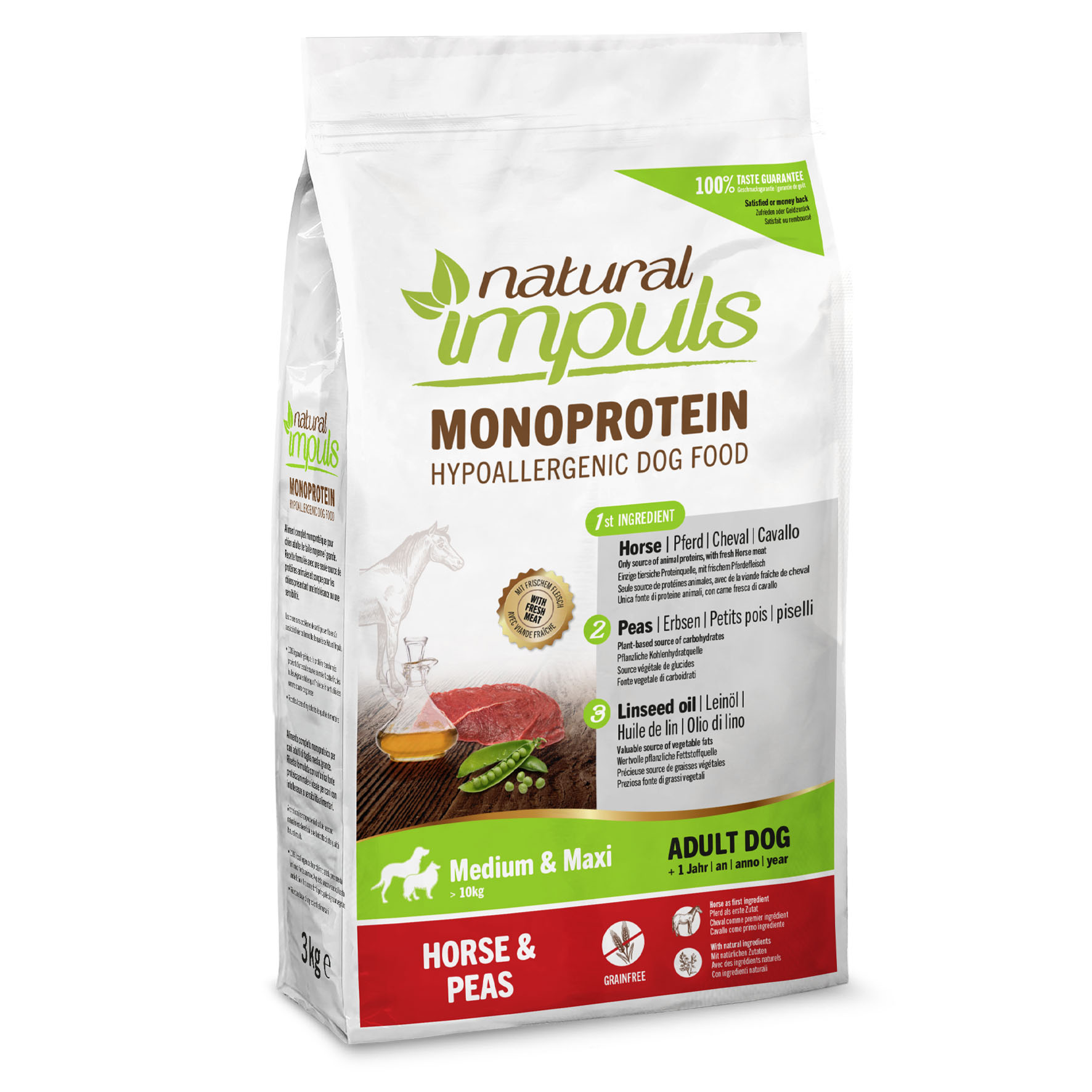 Natural Impuls Adult Medium & Maxi - Cheval & Pois, 12 kg