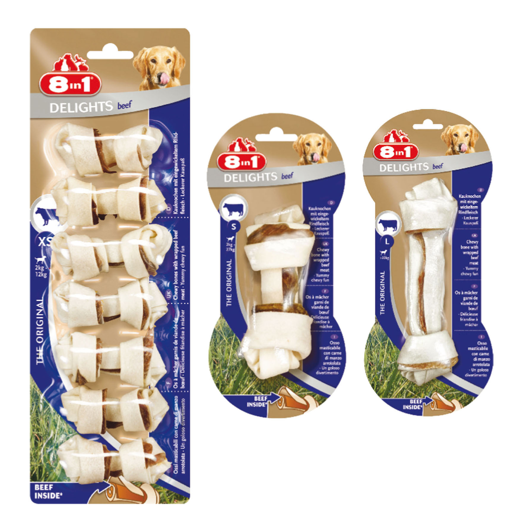 8en1 Delights Beef Kauknochen