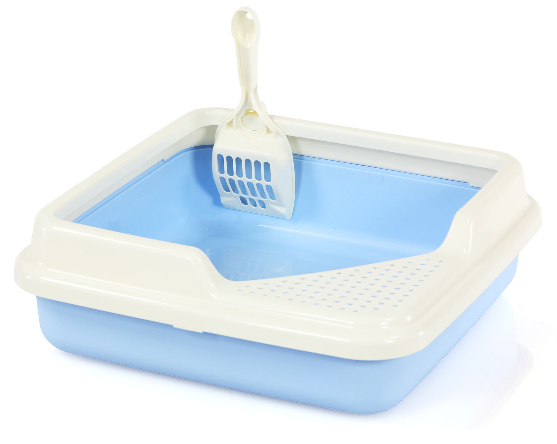 swisspet Katzentoilette Shorty mit Schaufel, hellblau