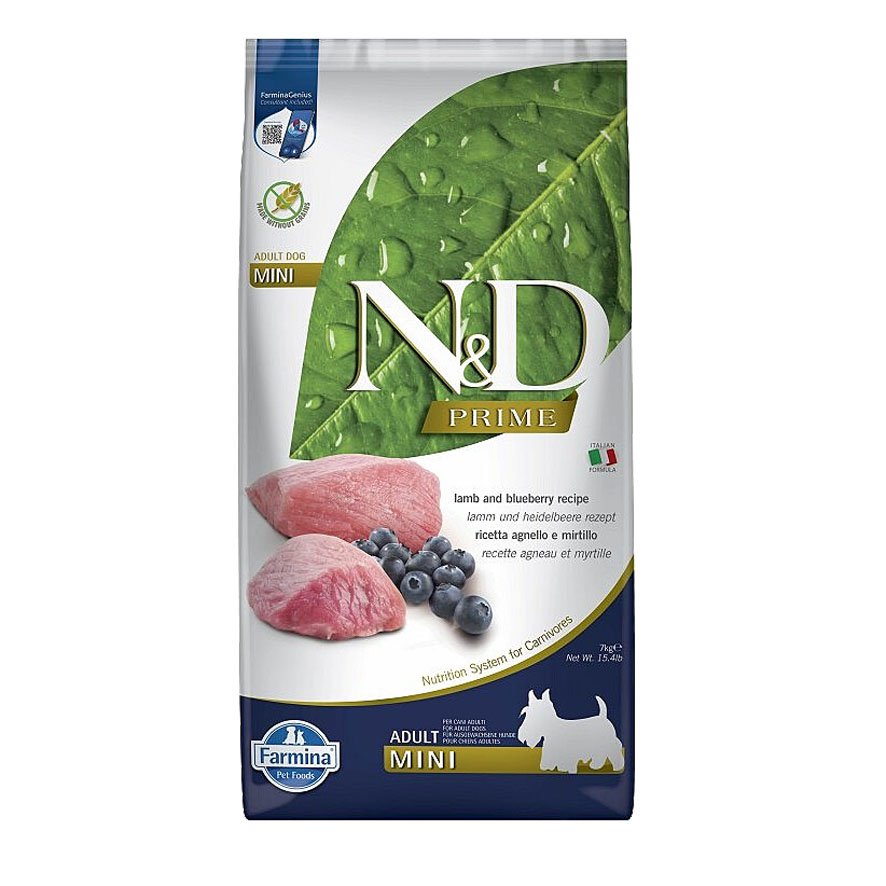 Farmina N&D Prime Adulte Mini agneau & myrtilles 7kg