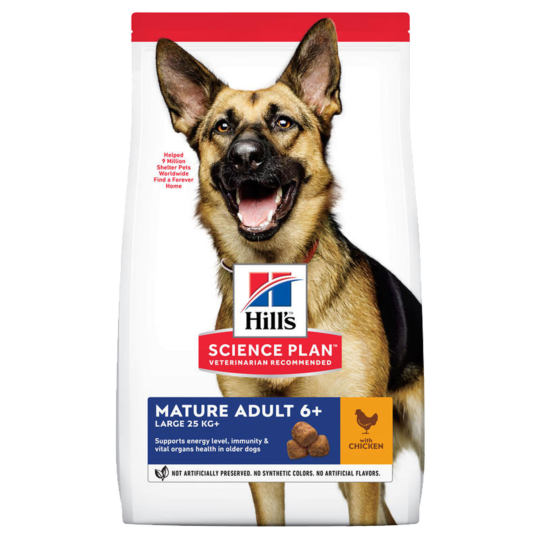 Hill’s Dog Mature Adult 6+ pour grandes races 25+ kg au poulet, 18kg