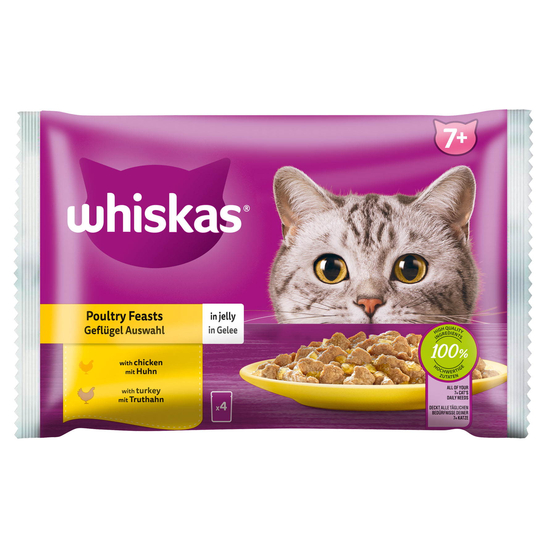 Whiskas 7+ Geflügel Auswahl, 4x85g