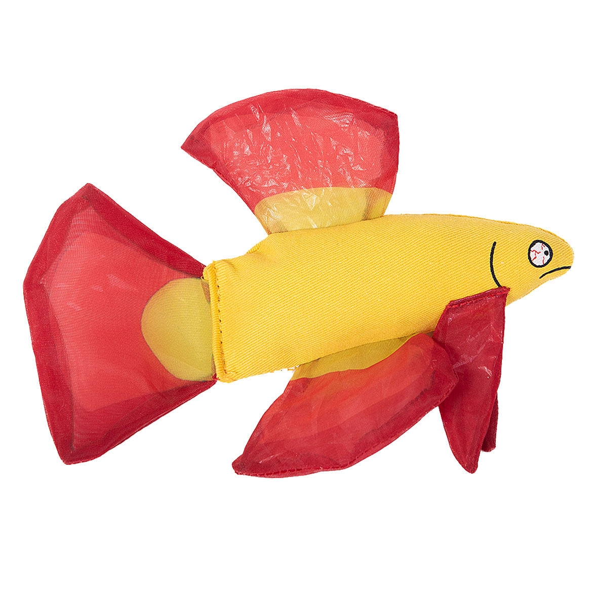 Yeowww Mo Betta Fisch con erba gatta biologica, rosso, 16.5 cm