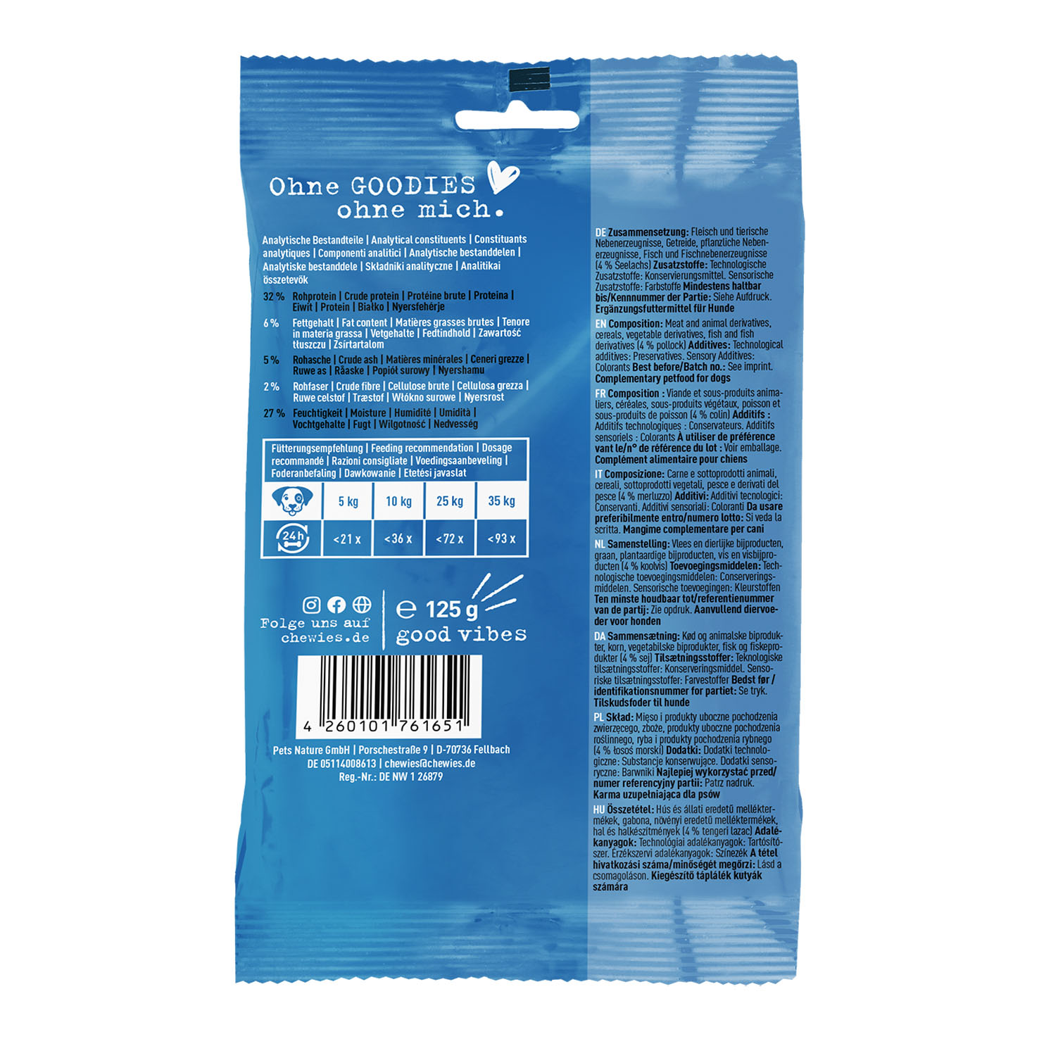 Chewies Mini Knöchelchen Seelachs 125g