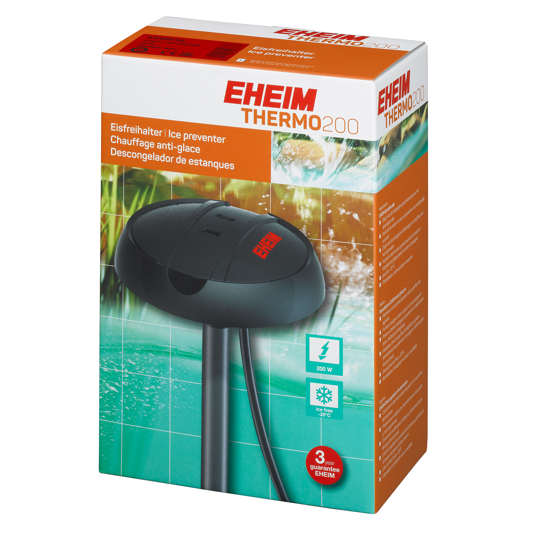 Eheim Thermo200 - Dispositivo antighiaccio, 200 W, lunghezza cavo 10 m