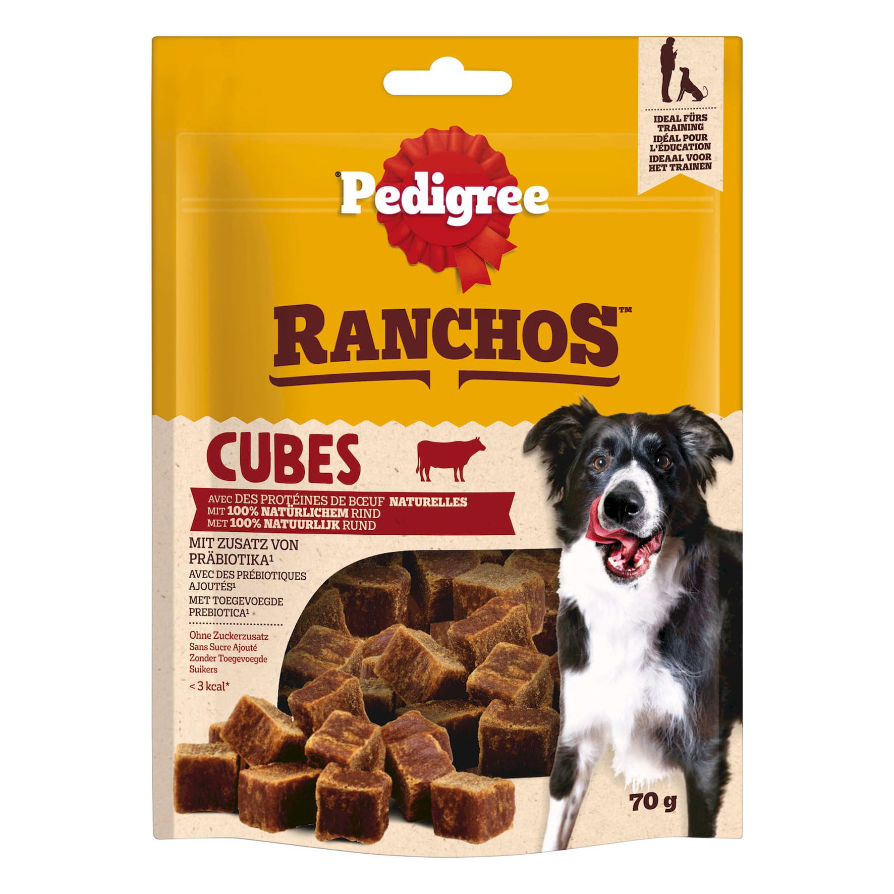 Pedigree Ranchos Cubes per cani con manzo, 70g