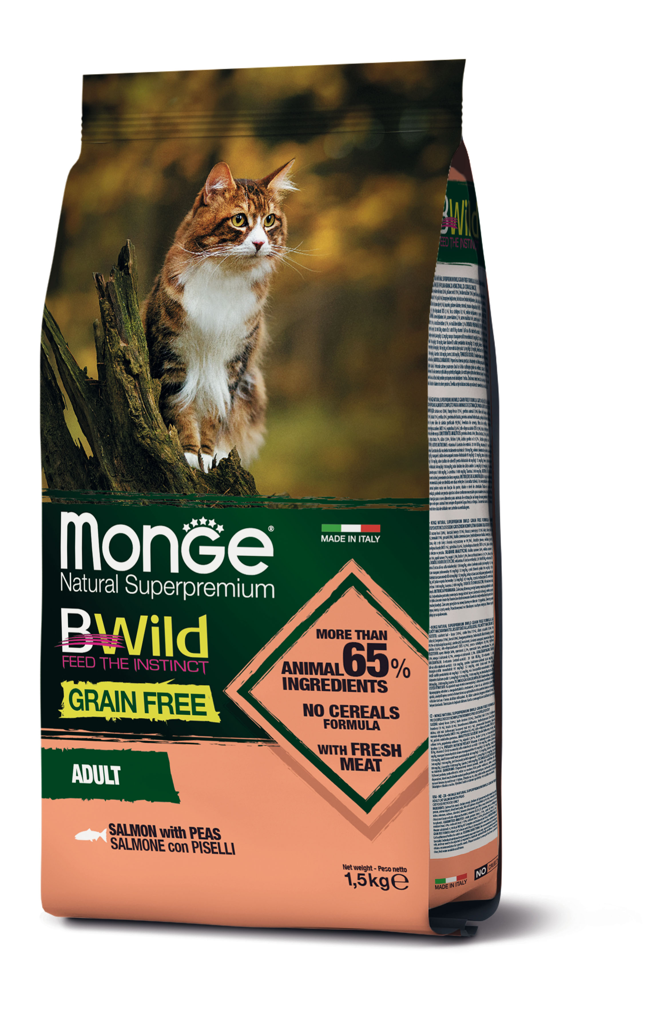 Monge chat Bwild GF adulte saumon 1,5kg