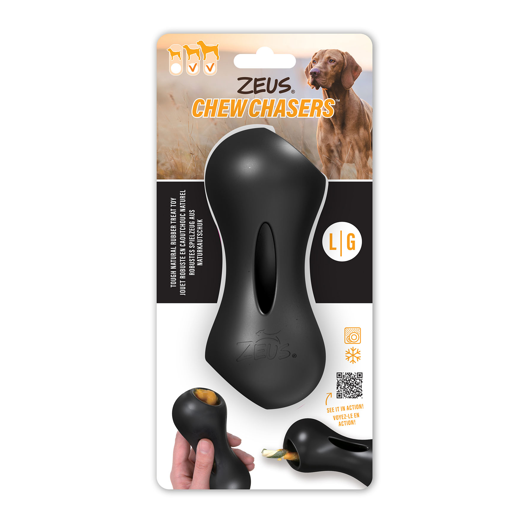 Zeus Chewchasers Peanut, Gr. L, 14cm, schwarz