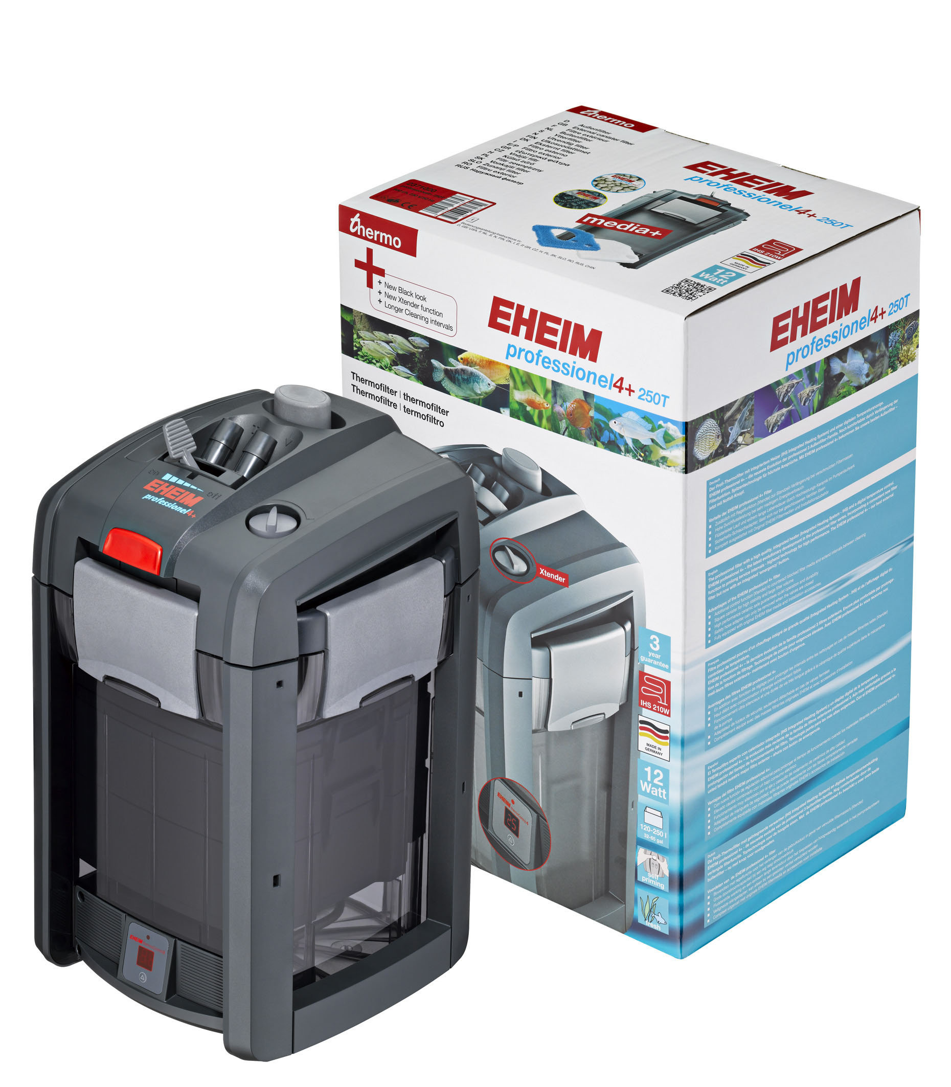 Eheim filtre extérieur professionnel 4+ 250T Thermo, 950l/h, 12W, 24.4x23.8x39.8cm