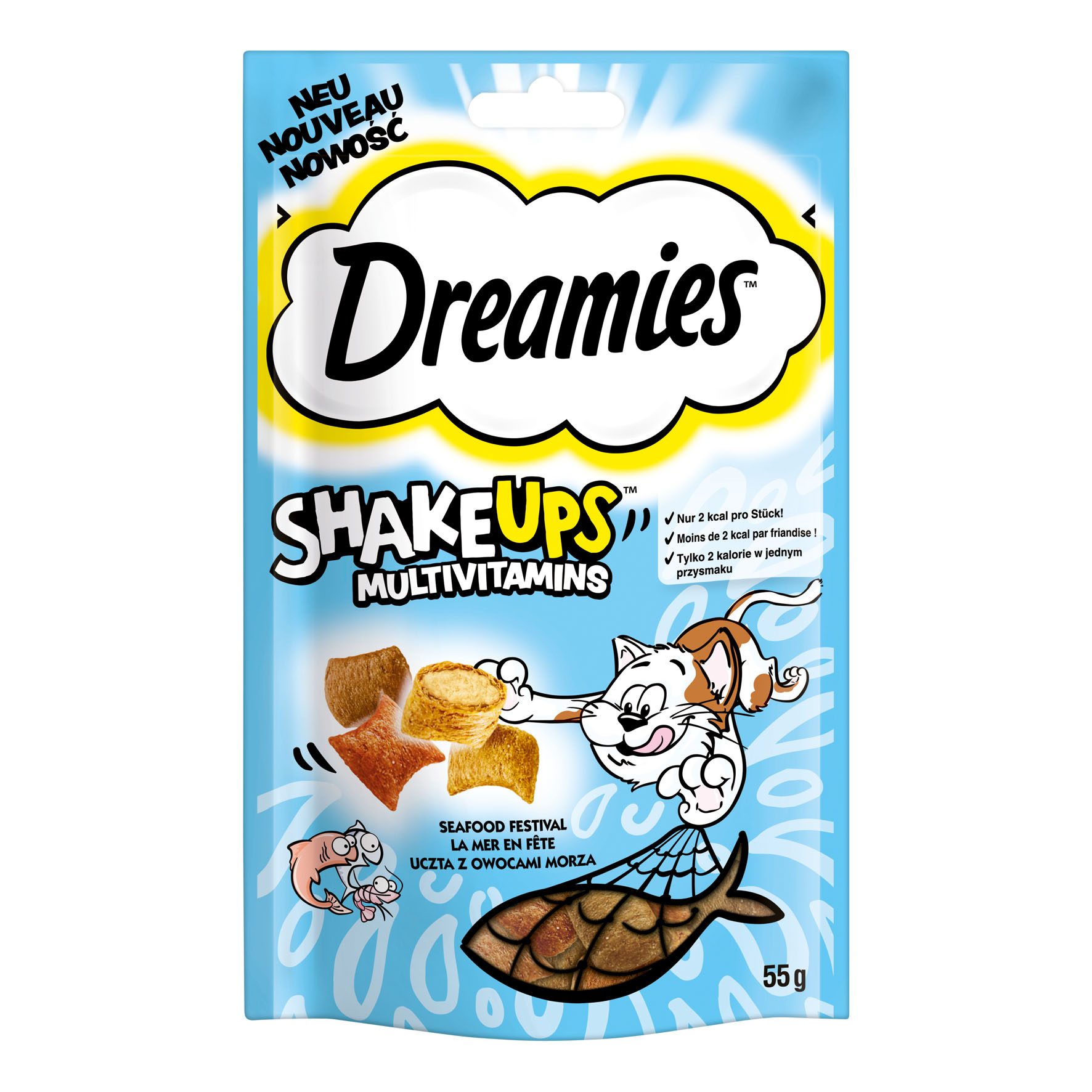 Dreamies Shake Ups fruits de mer, 55g