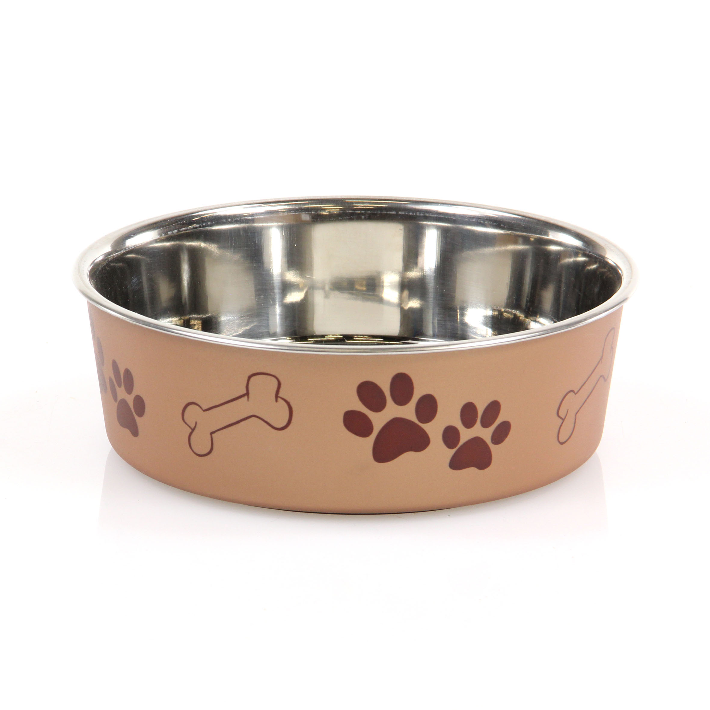 swisspet Edelstahlnapf Bella Bone, braun 500ml M: ø14x4.4cm