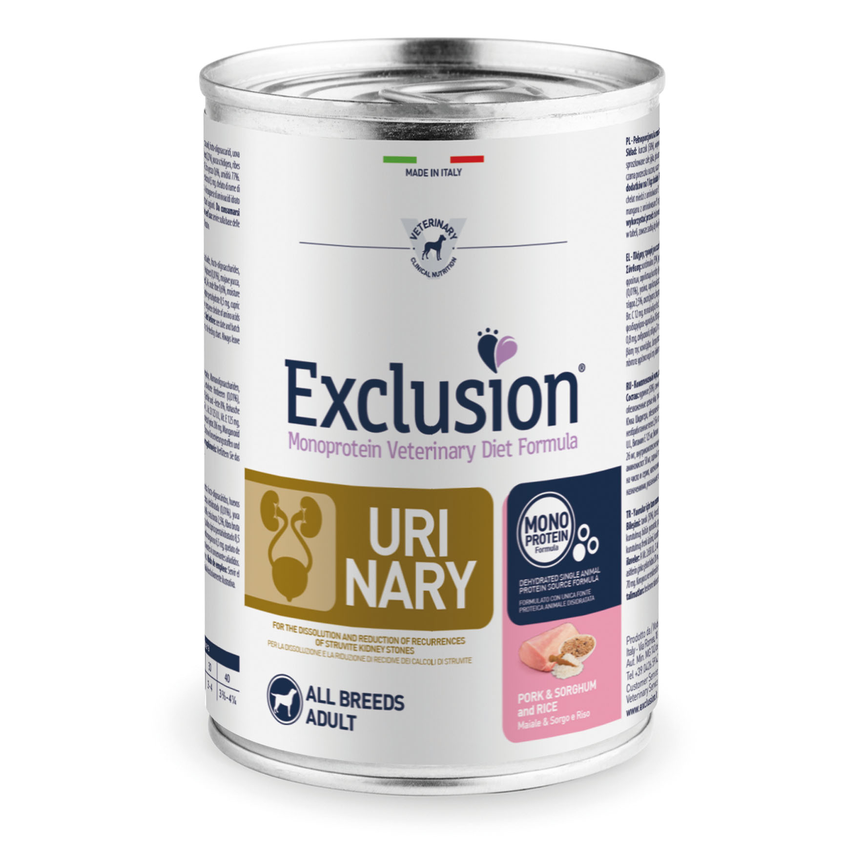 Exclusion Vet Urinary Adult All Breeds Pork, 400g