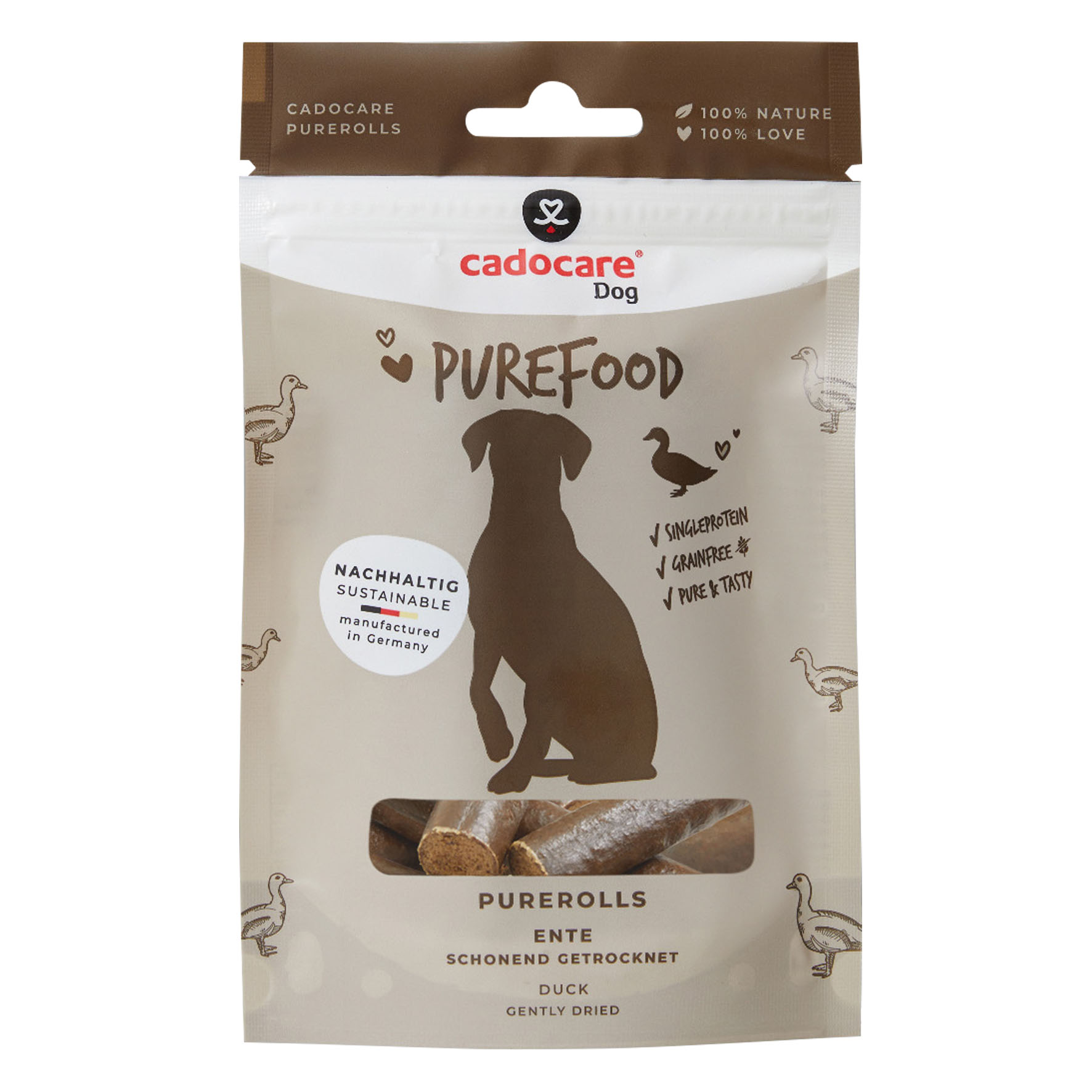 Cadocare Hundesnacks - PureRolls - Ente, 3 Stk.