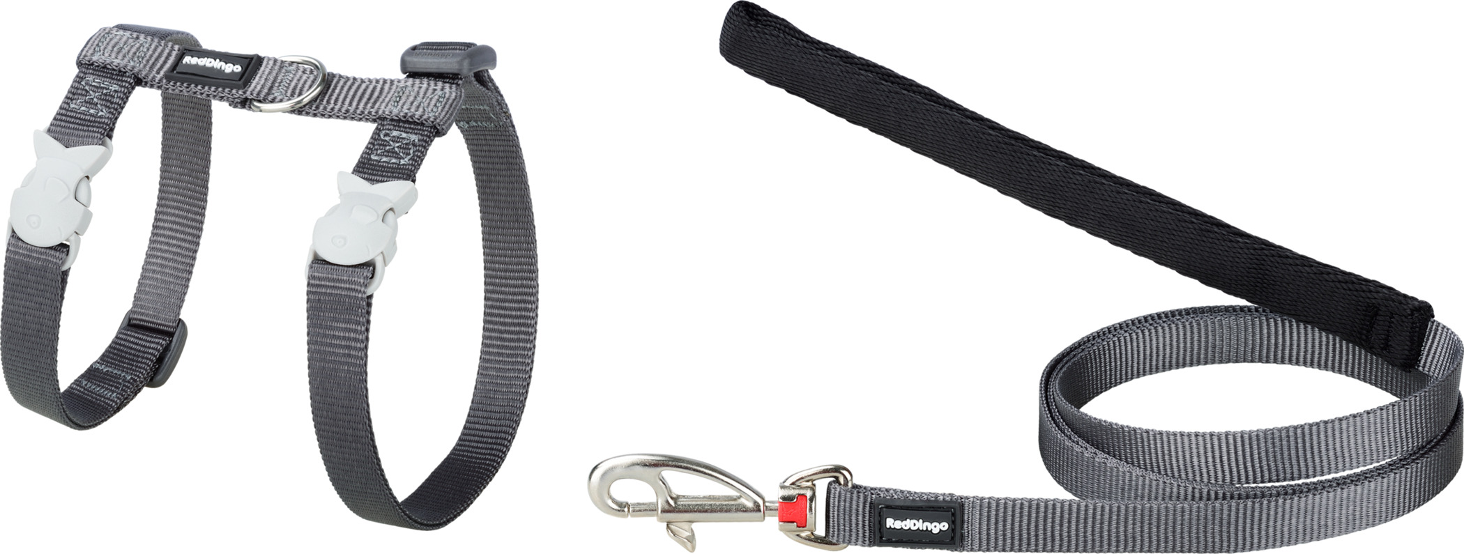 RedDingo Geschirr und Leine Classic Plain Cool Grau - XS