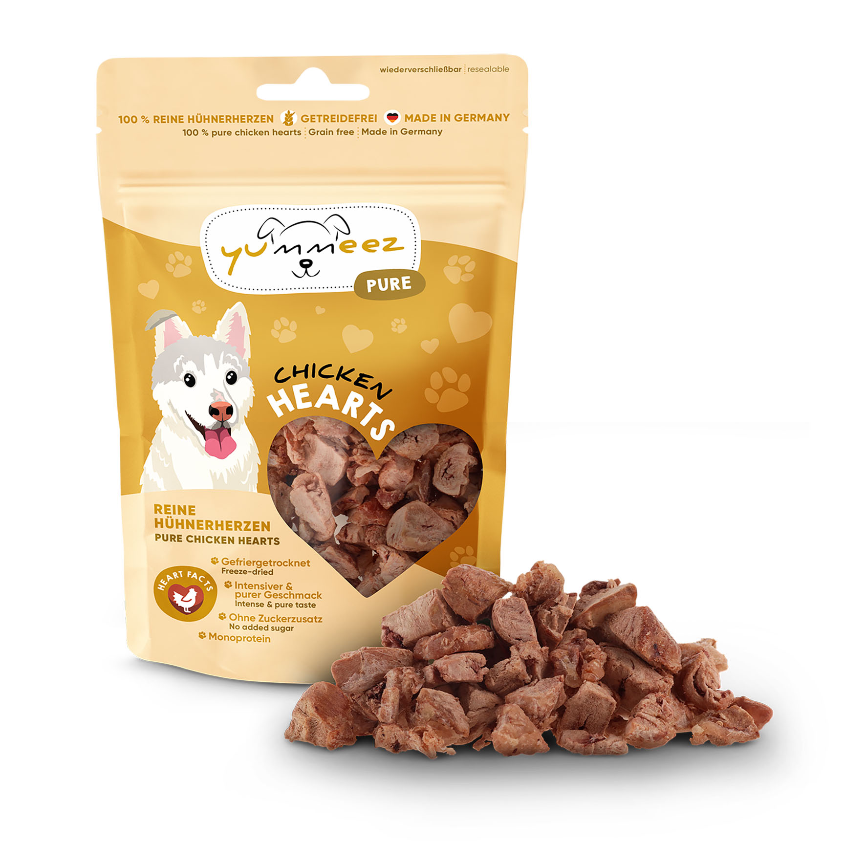 Yummeez pure Hühnerherzen, 35g