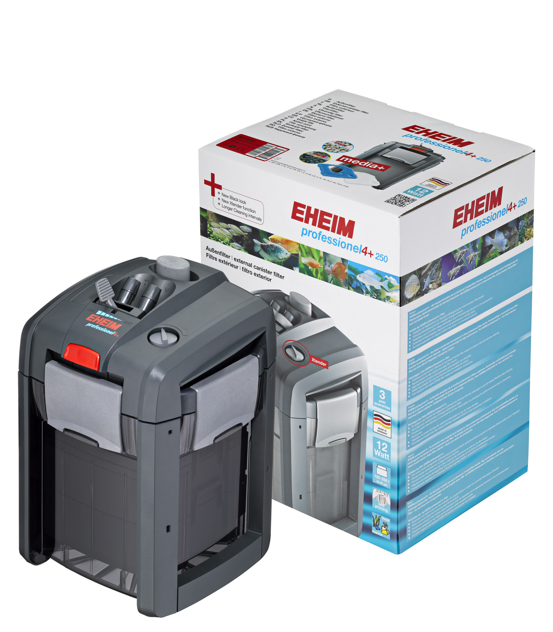 Eheim Filtro esterno professionale 4+ 250, 950 l/h, 12W, 24.4x23.8x35.8 cm