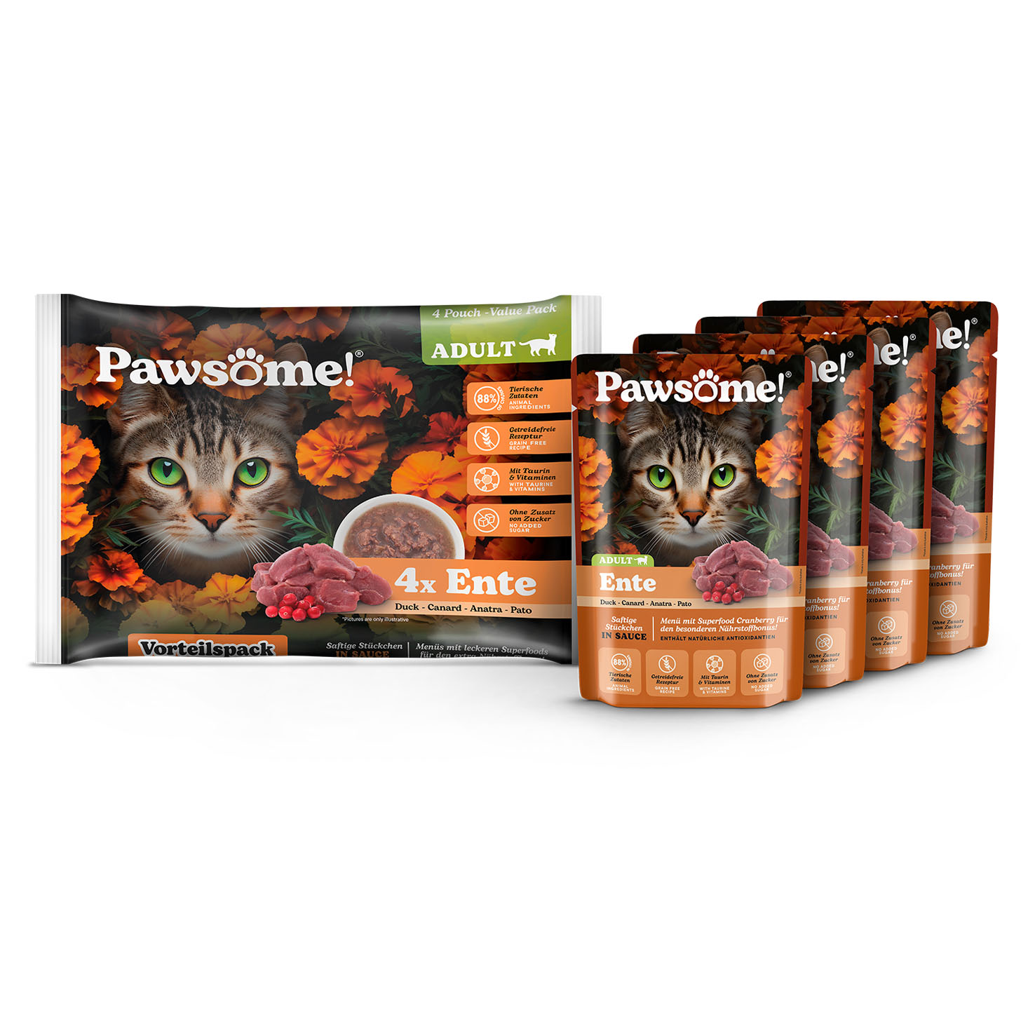 Pawsome Adult, Ente 4x85g