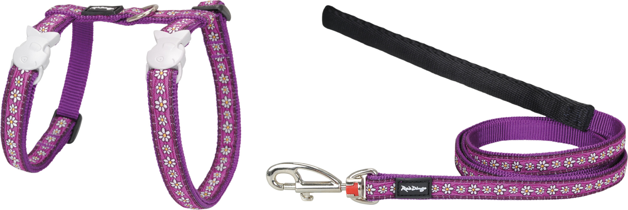 RedDingo Geschirr und Leine Daiys Chain Violett - XS
