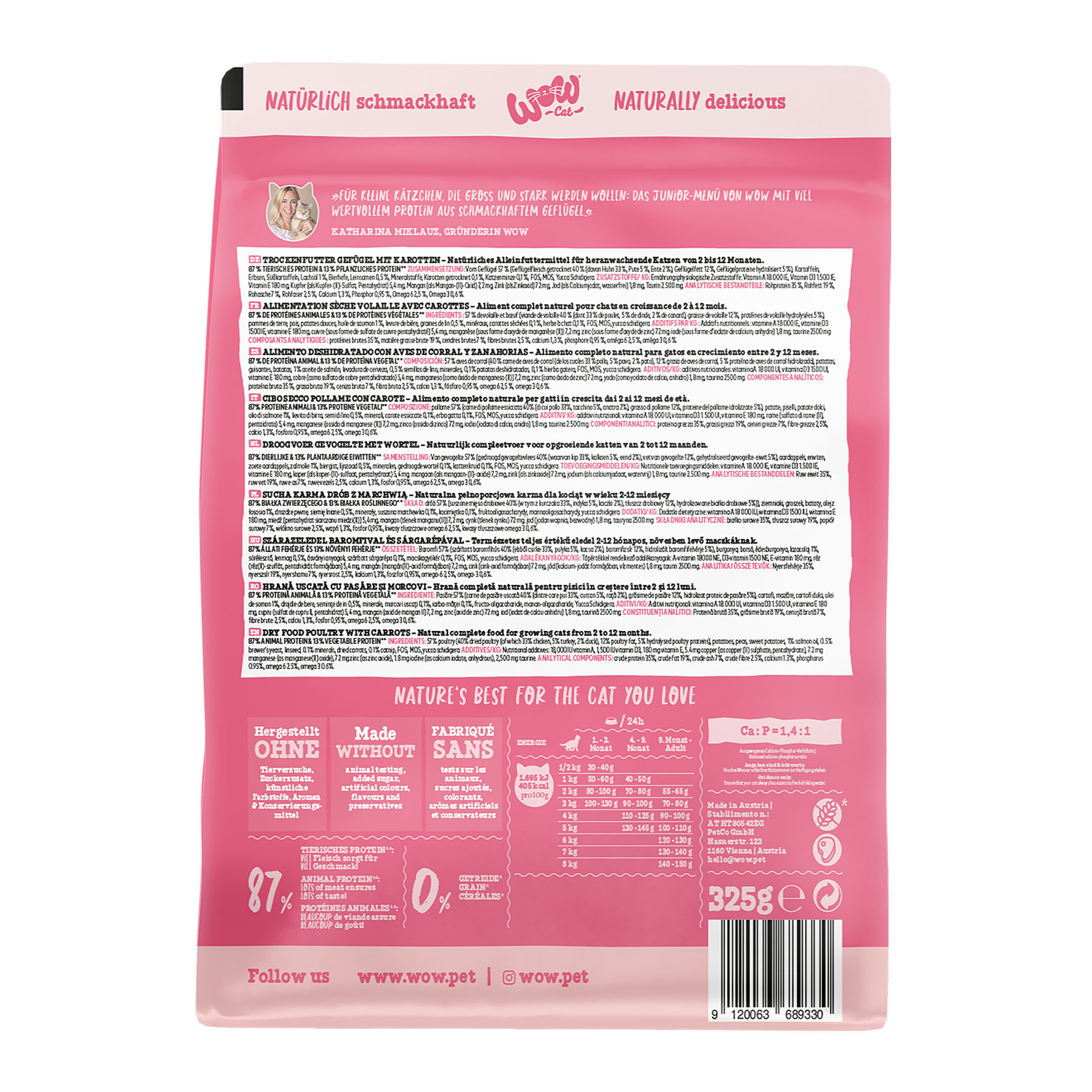WOW Cat Junior mit Geflügel, 325g