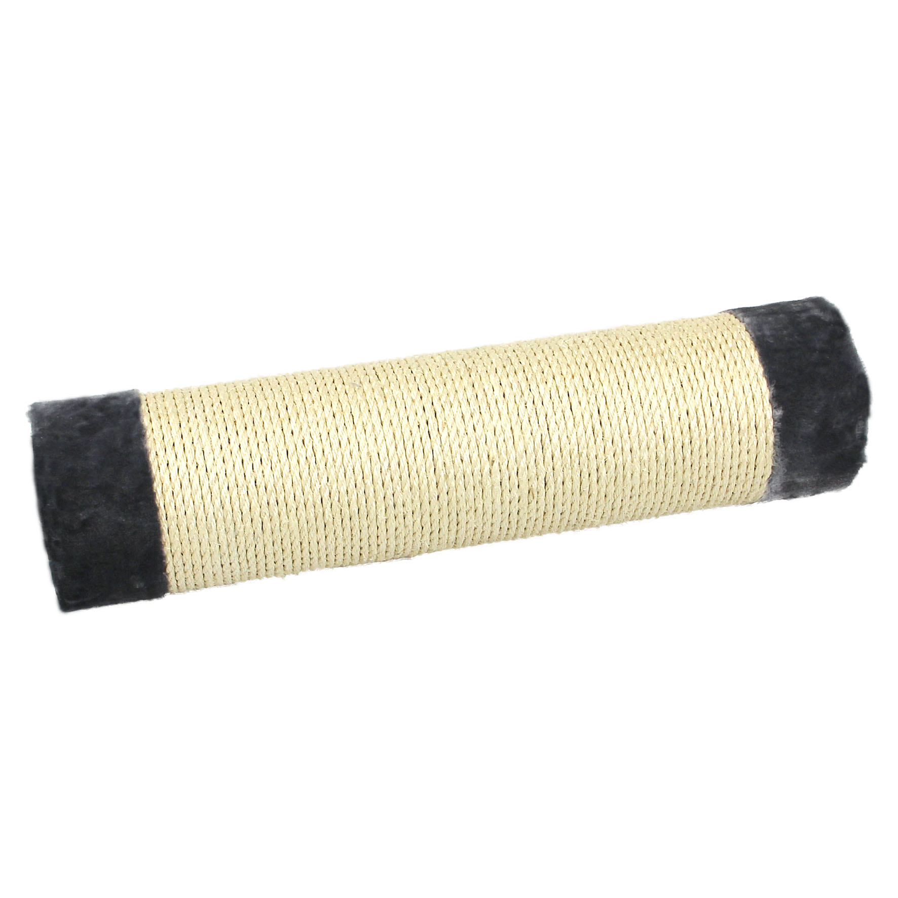 Säule Sisal mit Plüsch 60cm, D=15cm, grau