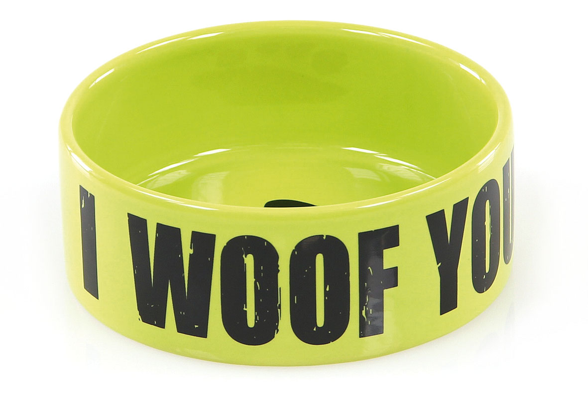 swisspet Keramiknapf I WOOF YOU, grün, M ø 15.1x6cm, 500ml
