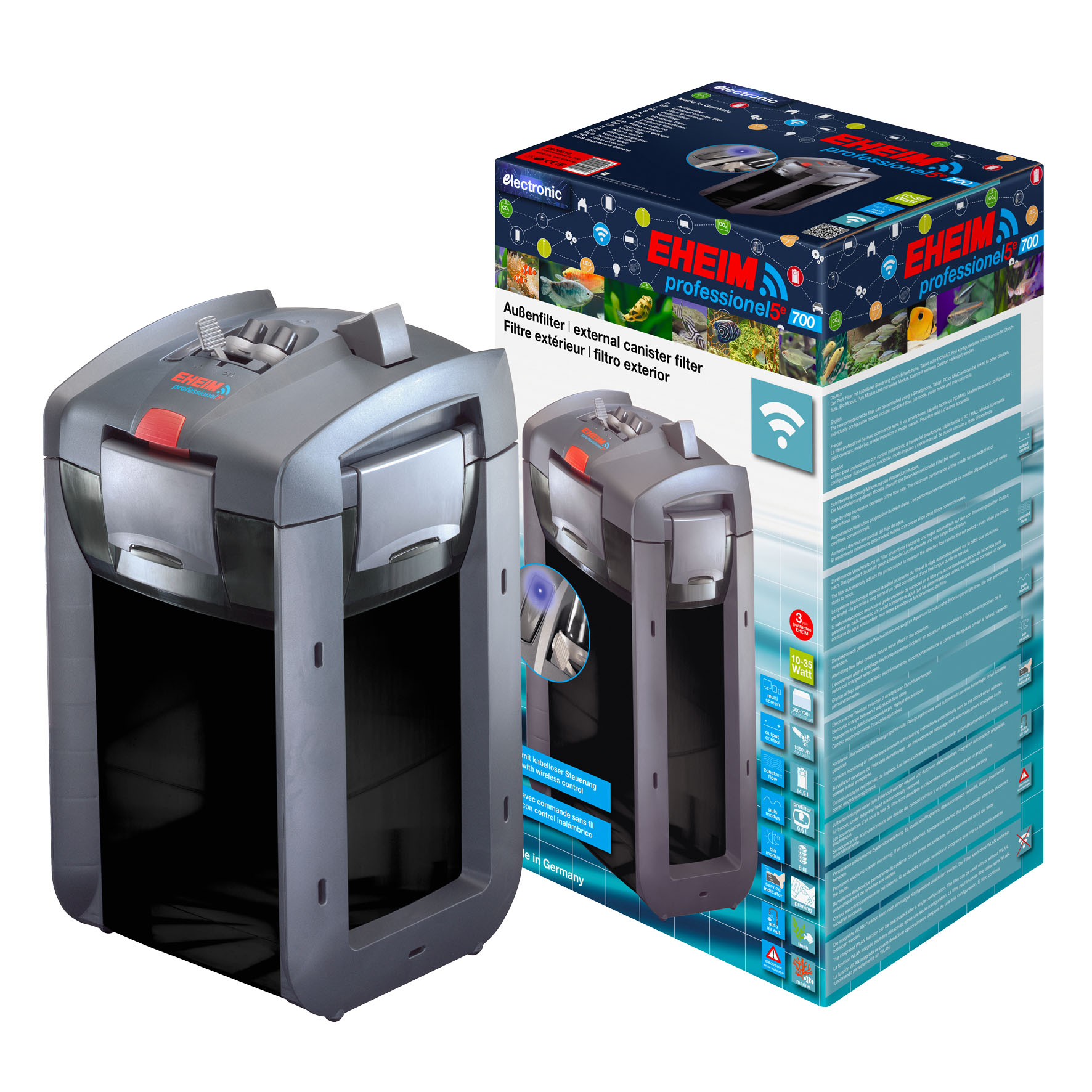 Eheim Aussenfilter professionnel 5e 700, 1850l/h, 10-35W, 26.4x26.4x53.4cm