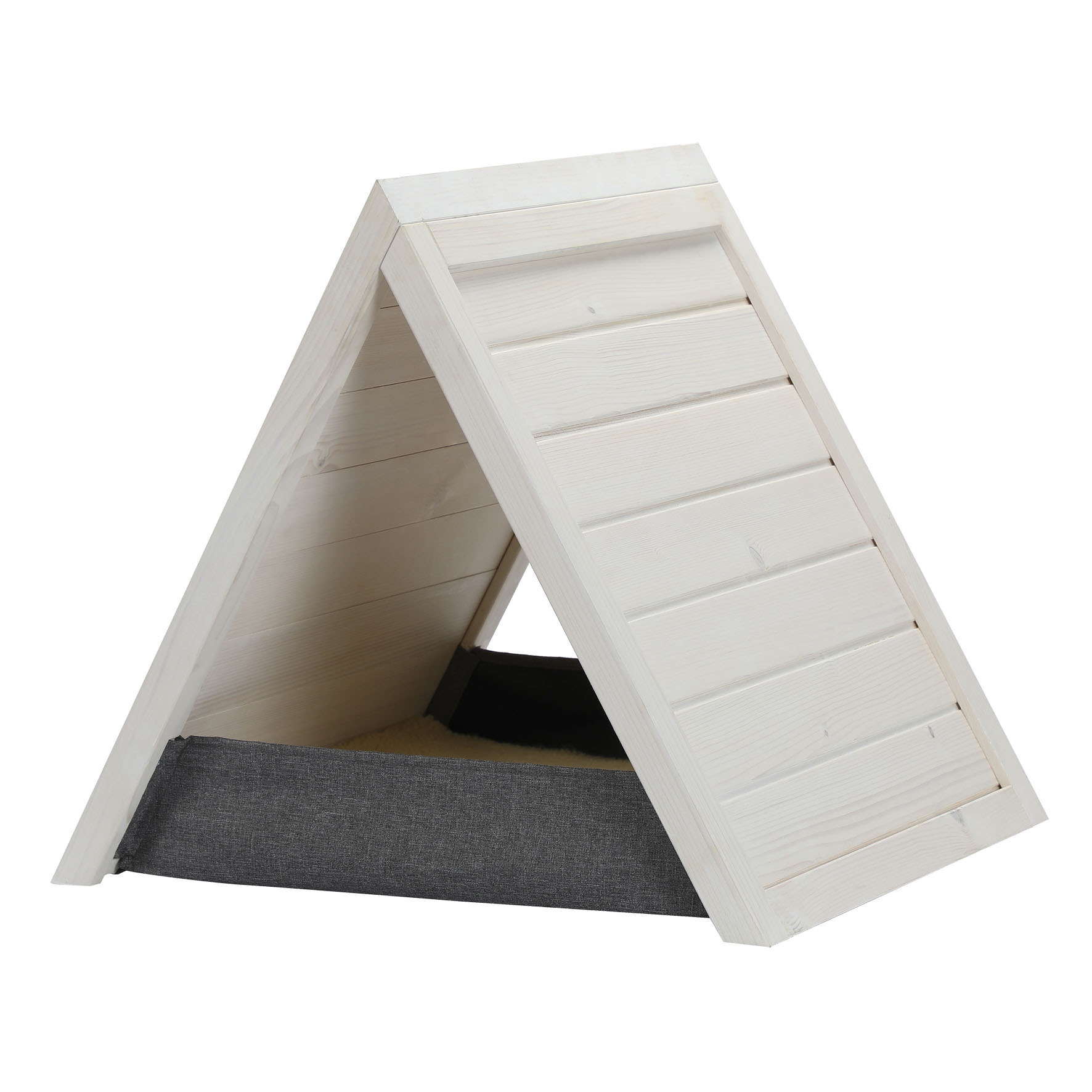 Petsfit Katzen-Kratztriangel aus Holz, weiss