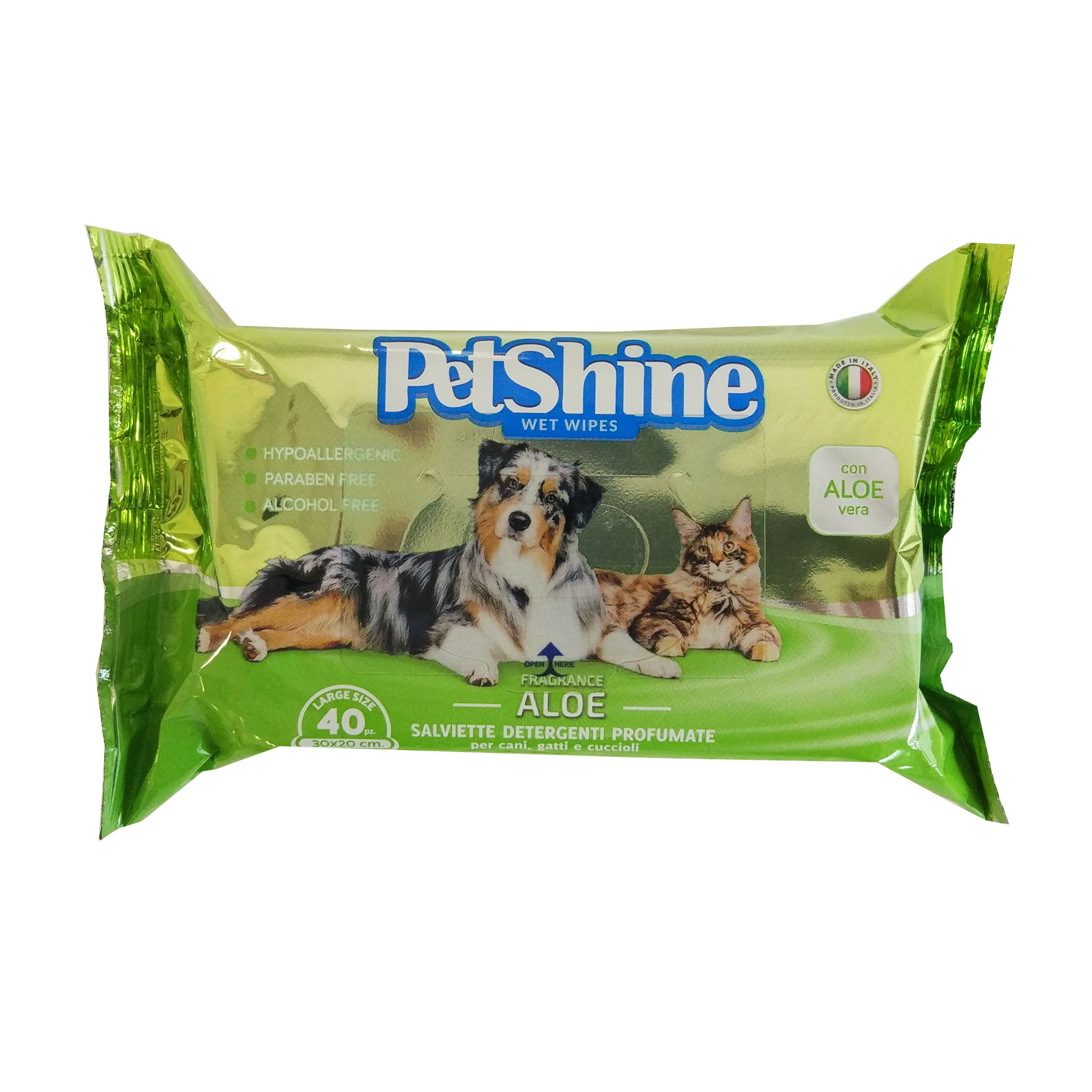 Petshine Reinigungstücher mit Aloe, 40 Stk.
