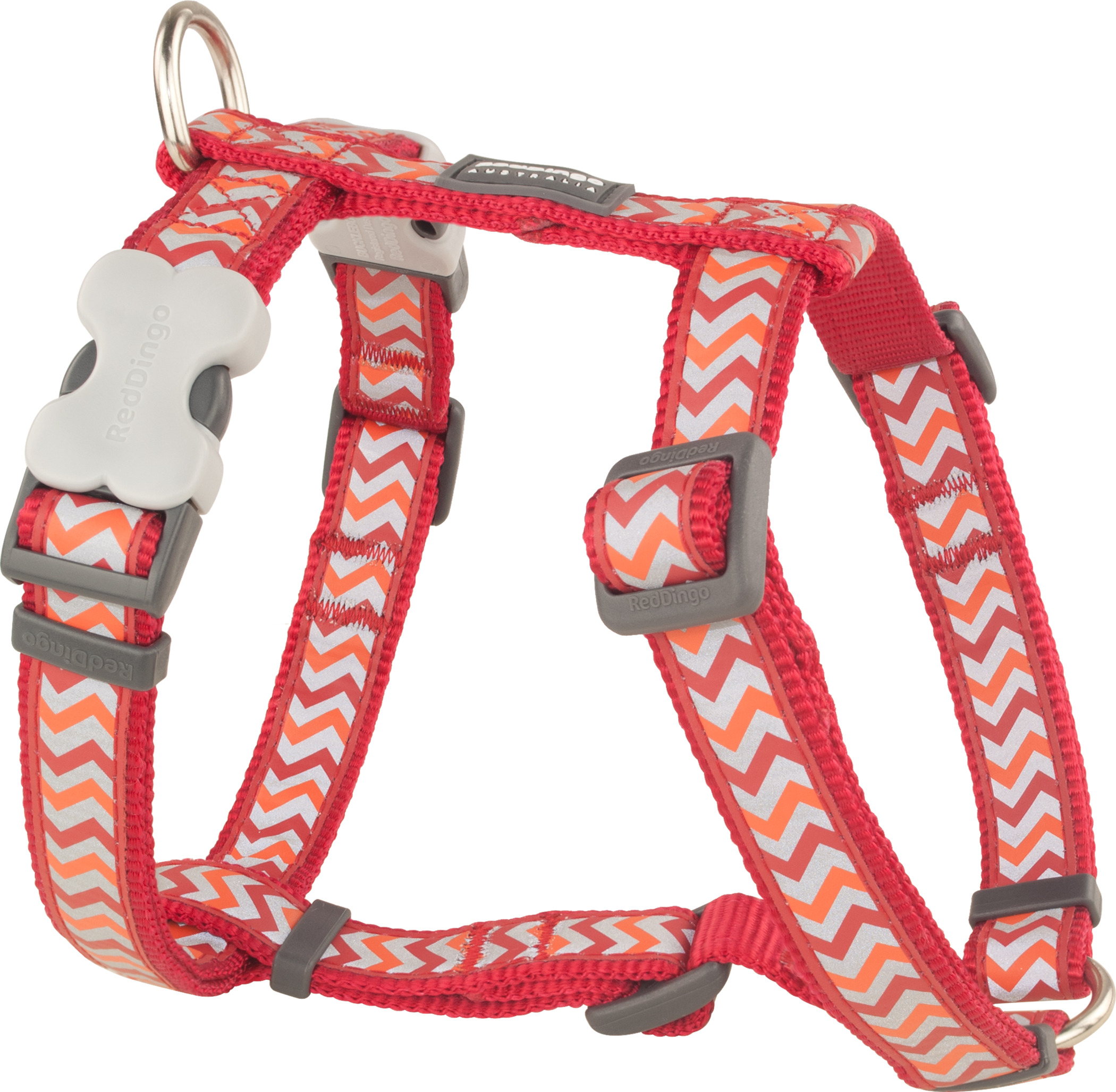 RedDingo harnais Reflective Ziggy Rouge, XS: 12mm, cou 25-39cm, corps 30-44cm