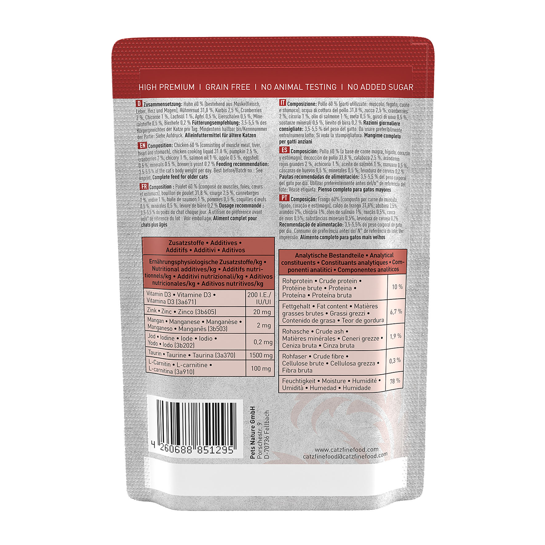 Catz finefood Senior No.03 Huhn, 85g