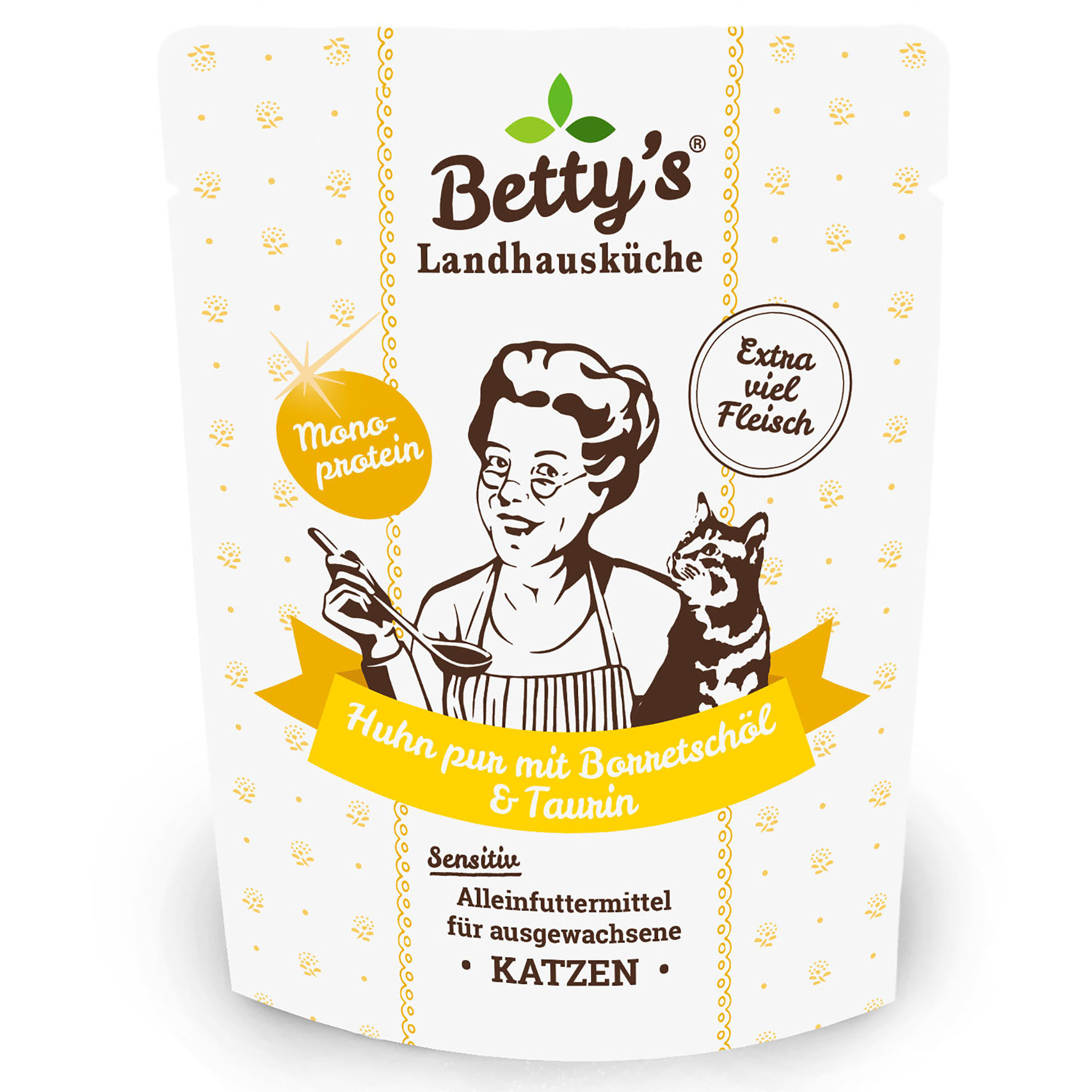 Betty´s Landhausküche - Huhn Pur & Borretschöl, Nassfutter für Katzen, 250g