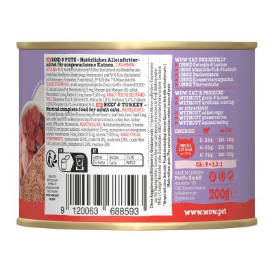 WOW Adult Boeuf & Dinde, 200g