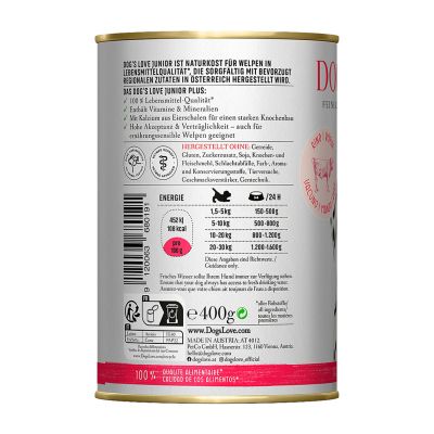 Dog‘s Love Junior Rind, Karotte & Salbei, 400g