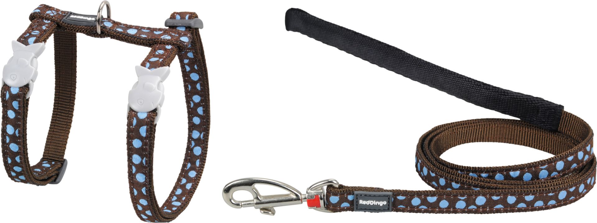 RedDingo Geschirr und Leine Blue Spots on Brown, XS 652242