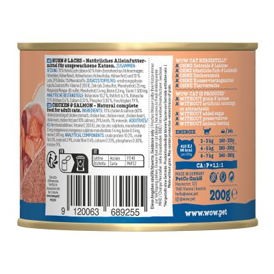 WOW Adult Poulet & Saumon, 200g