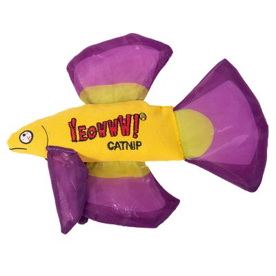 Yeowww Mo Betta Fisch mit biologische Katzenminze, lila, 16.5cm