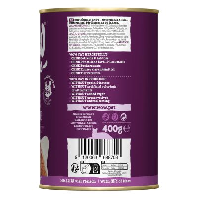 WOW Senior Volaille & Canard, 400g