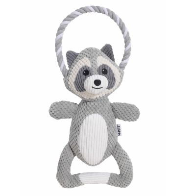 M-Pets Hundespielzeug Waschbär, weiss & grau, 35 x 19 x 8 cm