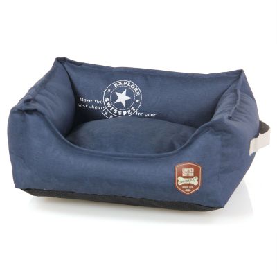 swisspet Bett Denim, blau, S, 45x40x20cm