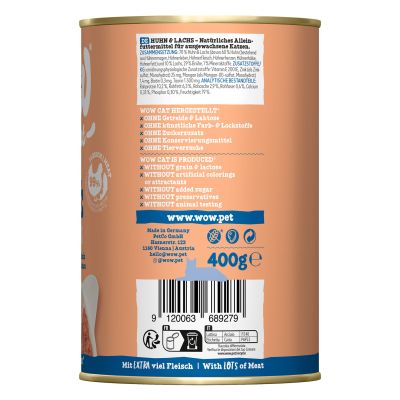WOW Adult Poulet & Saumon, 400g