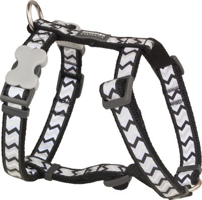 RedDingo Geschirr Reflective Ziggy Schwarz, L: 25mm, Hals 46-76, Körper 56-80cm