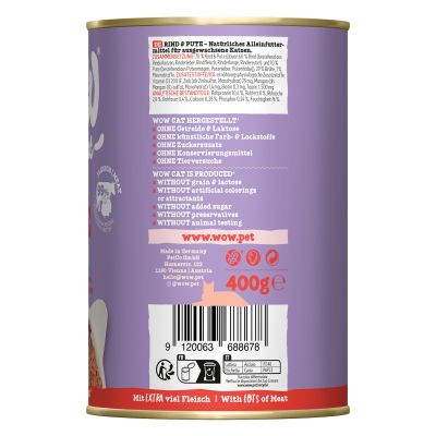 WOW Adult Boeuf & Dinde, 400g