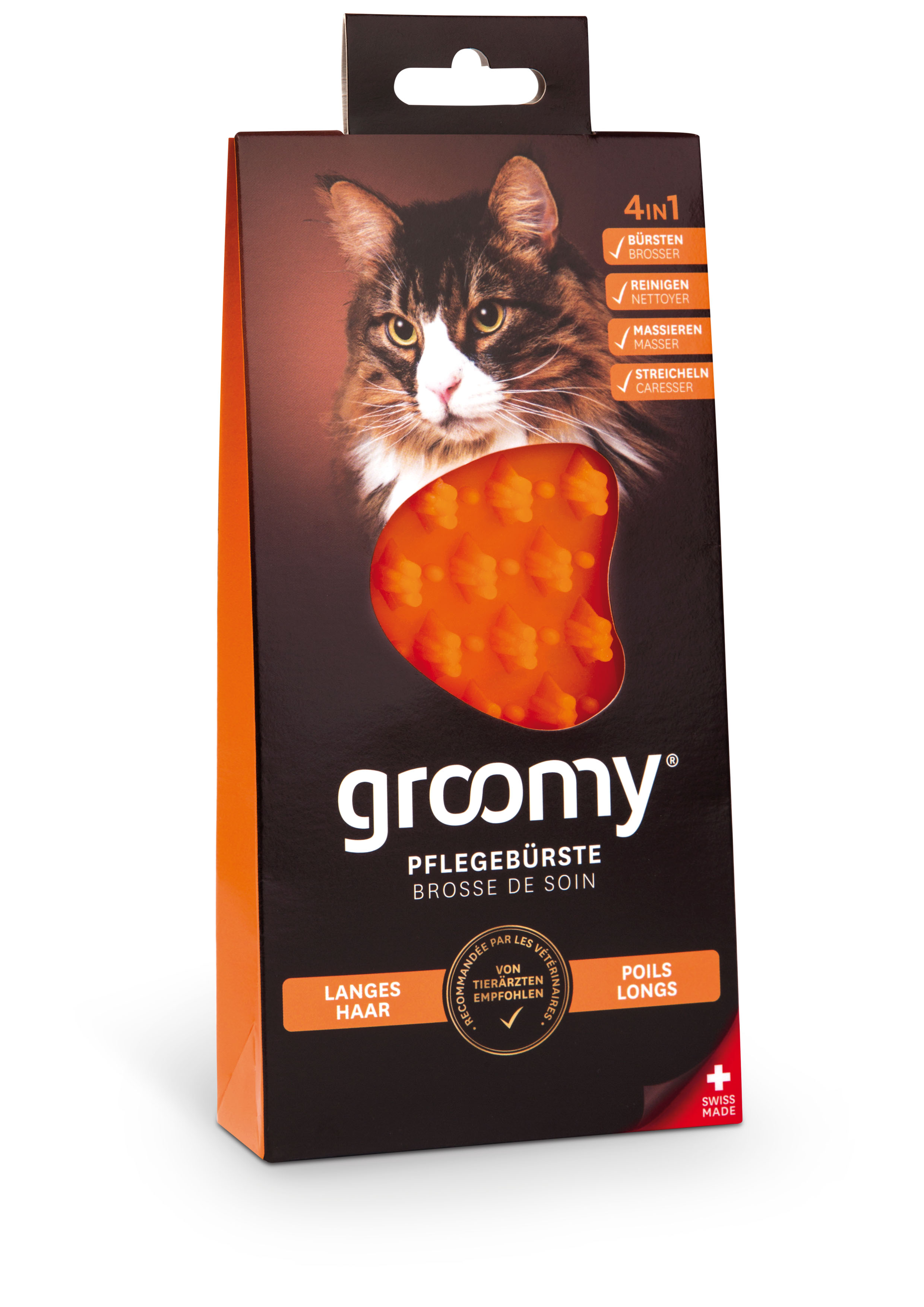 groomy® Wellness-brosse pour chats, poil long