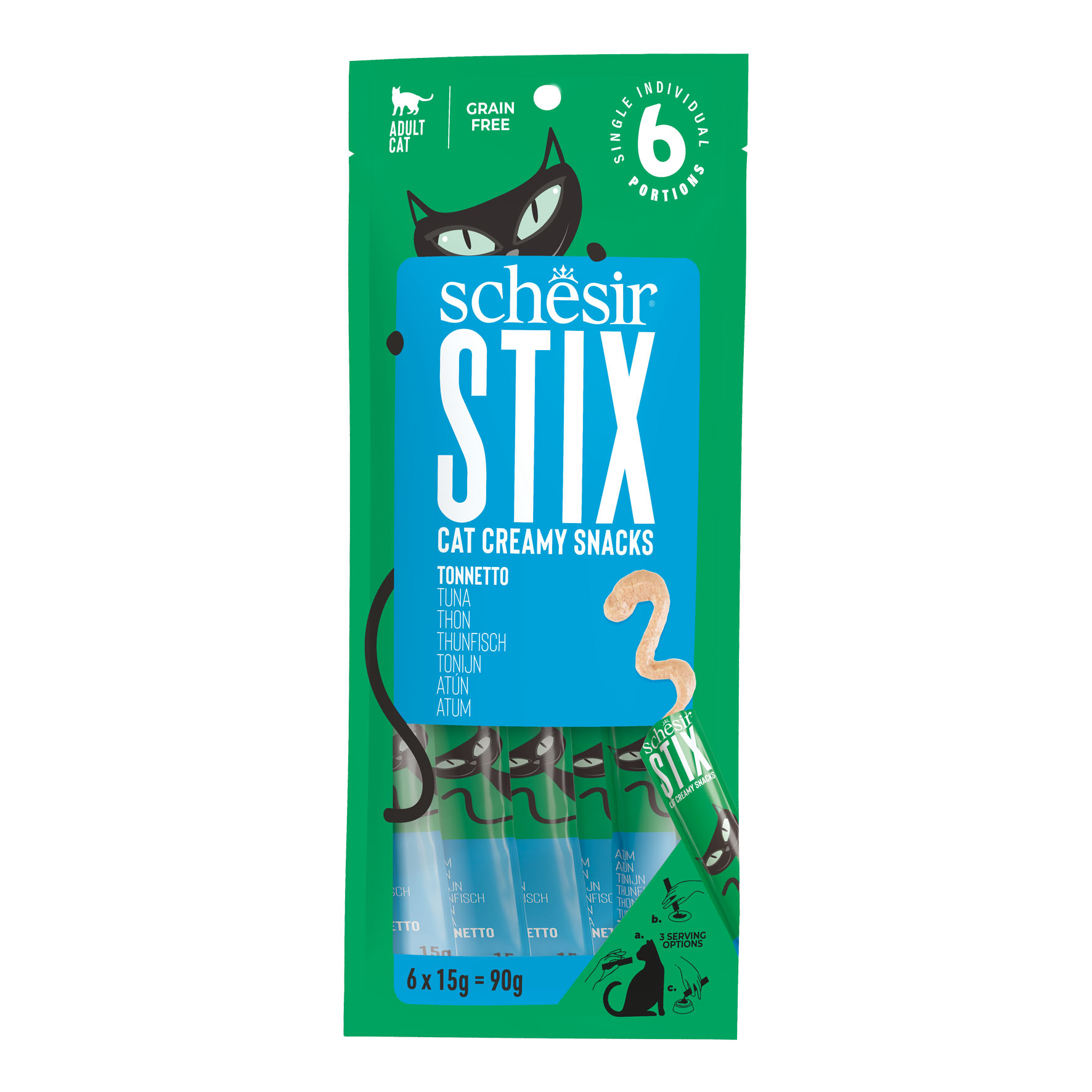 Foodwaste-Schesir Stix, creamy snacks au thon, 6x15g
